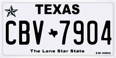 TX license plate CBV7904