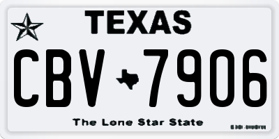 TX license plate CBV7906