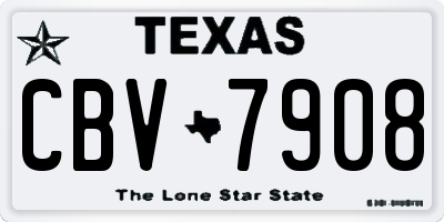 TX license plate CBV7908