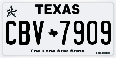TX license plate CBV7909