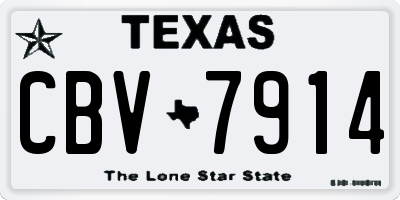 TX license plate CBV7914