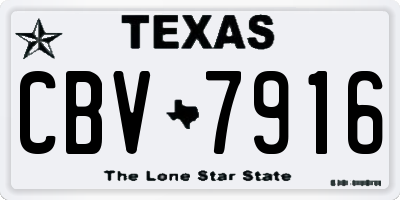 TX license plate CBV7916