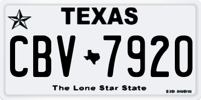 TX license plate CBV7920