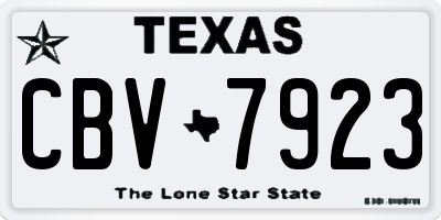 TX license plate CBV7923