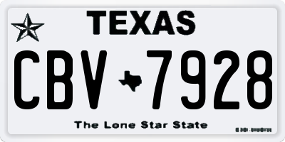 TX license plate CBV7928