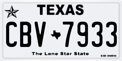 TX license plate CBV7933