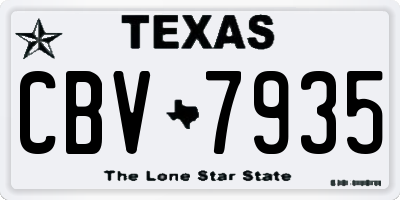 TX license plate CBV7935