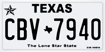 TX license plate CBV7940