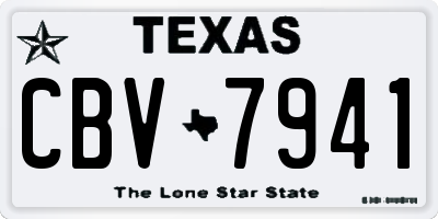 TX license plate CBV7941