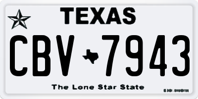 TX license plate CBV7943