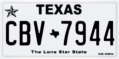 TX license plate CBV7944