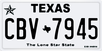 TX license plate CBV7945