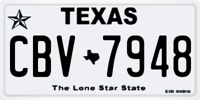 TX license plate CBV7948