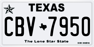 TX license plate CBV7950