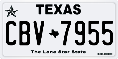 TX license plate CBV7955