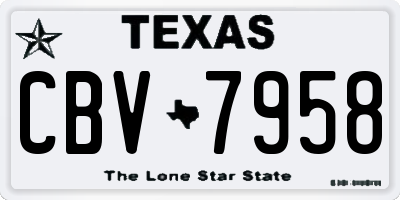 TX license plate CBV7958
