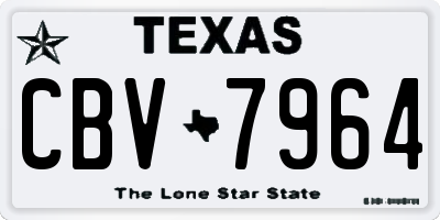 TX license plate CBV7964