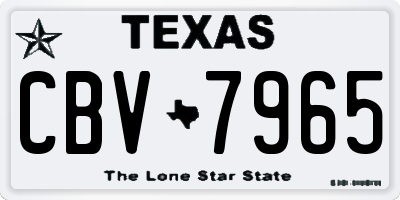 TX license plate CBV7965