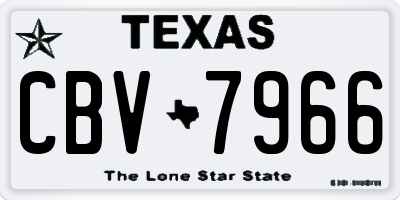 TX license plate CBV7966