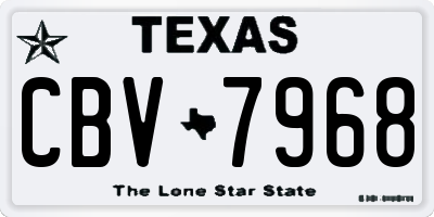 TX license plate CBV7968