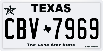 TX license plate CBV7969