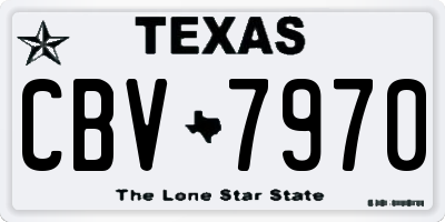 TX license plate CBV7970