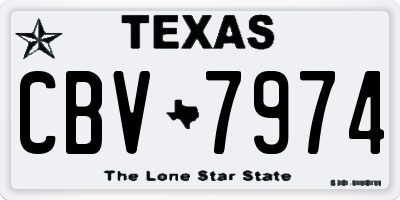 TX license plate CBV7974