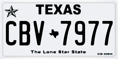 TX license plate CBV7977