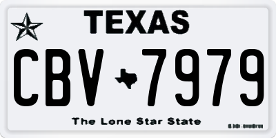 TX license plate CBV7979