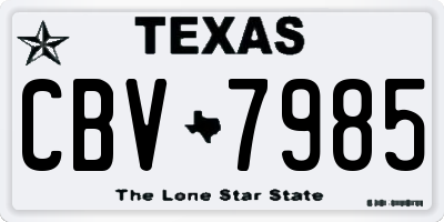 TX license plate CBV7985