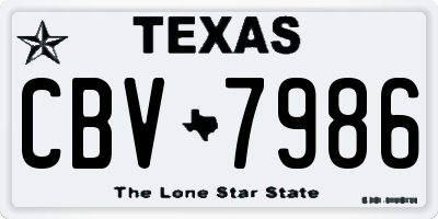 TX license plate CBV7986