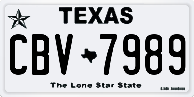 TX license plate CBV7989
