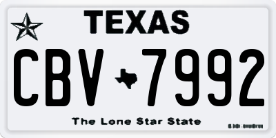 TX license plate CBV7992