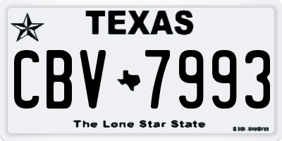TX license plate CBV7993