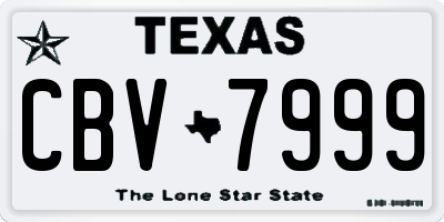 TX license plate CBV7999
