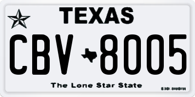 TX license plate CBV8005