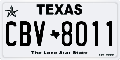 TX license plate CBV8011