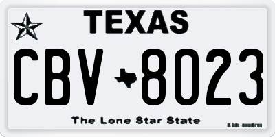 TX license plate CBV8023