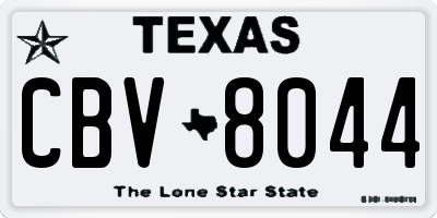TX license plate CBV8044