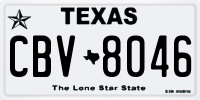 TX license plate CBV8046
