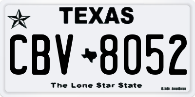 TX license plate CBV8052