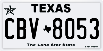 TX license plate CBV8053