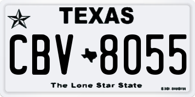 TX license plate CBV8055