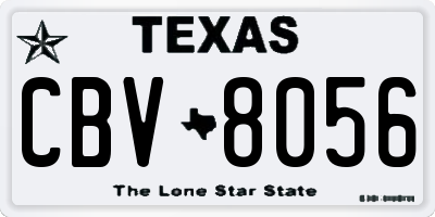 TX license plate CBV8056