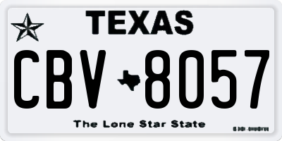 TX license plate CBV8057