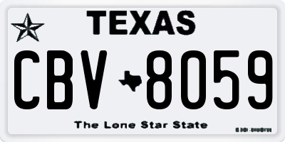TX license plate CBV8059