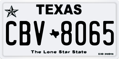 TX license plate CBV8065