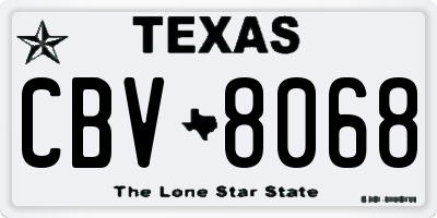 TX license plate CBV8068