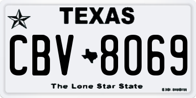 TX license plate CBV8069