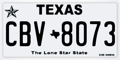 TX license plate CBV8073